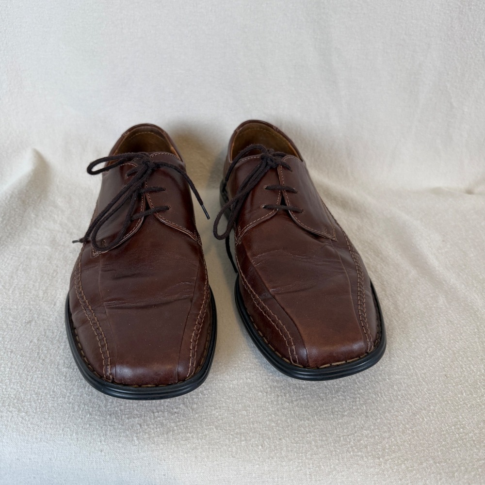 Josef Seibel‎ Mens Brown Leather Square Toe Derby Oxford Shoes Size 42